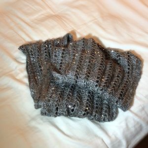 Glittery Grey Infinity Scarf